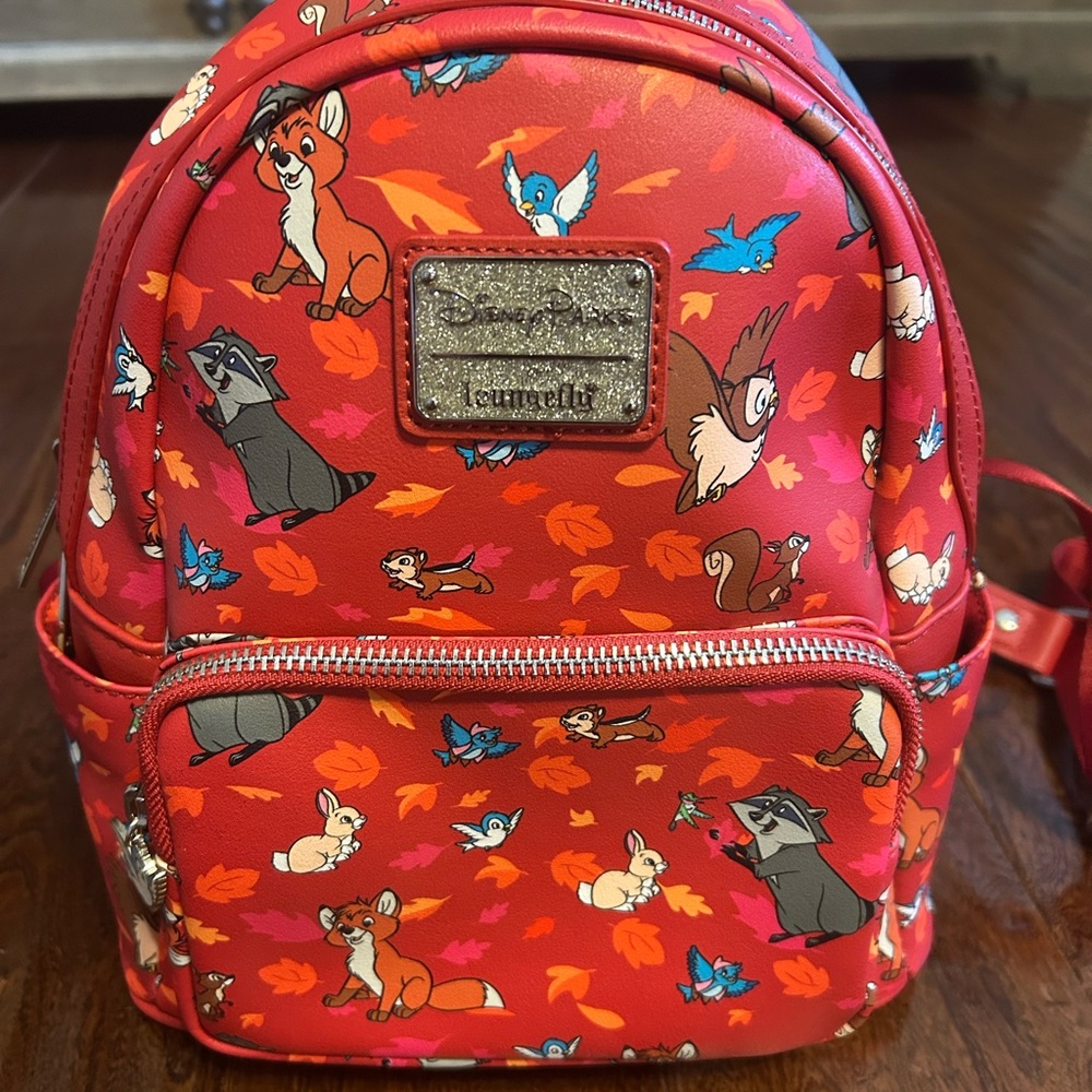 Disney Loungefly Red Animal Print Bag, only used once. Discontinued style - Picture 5 of 6